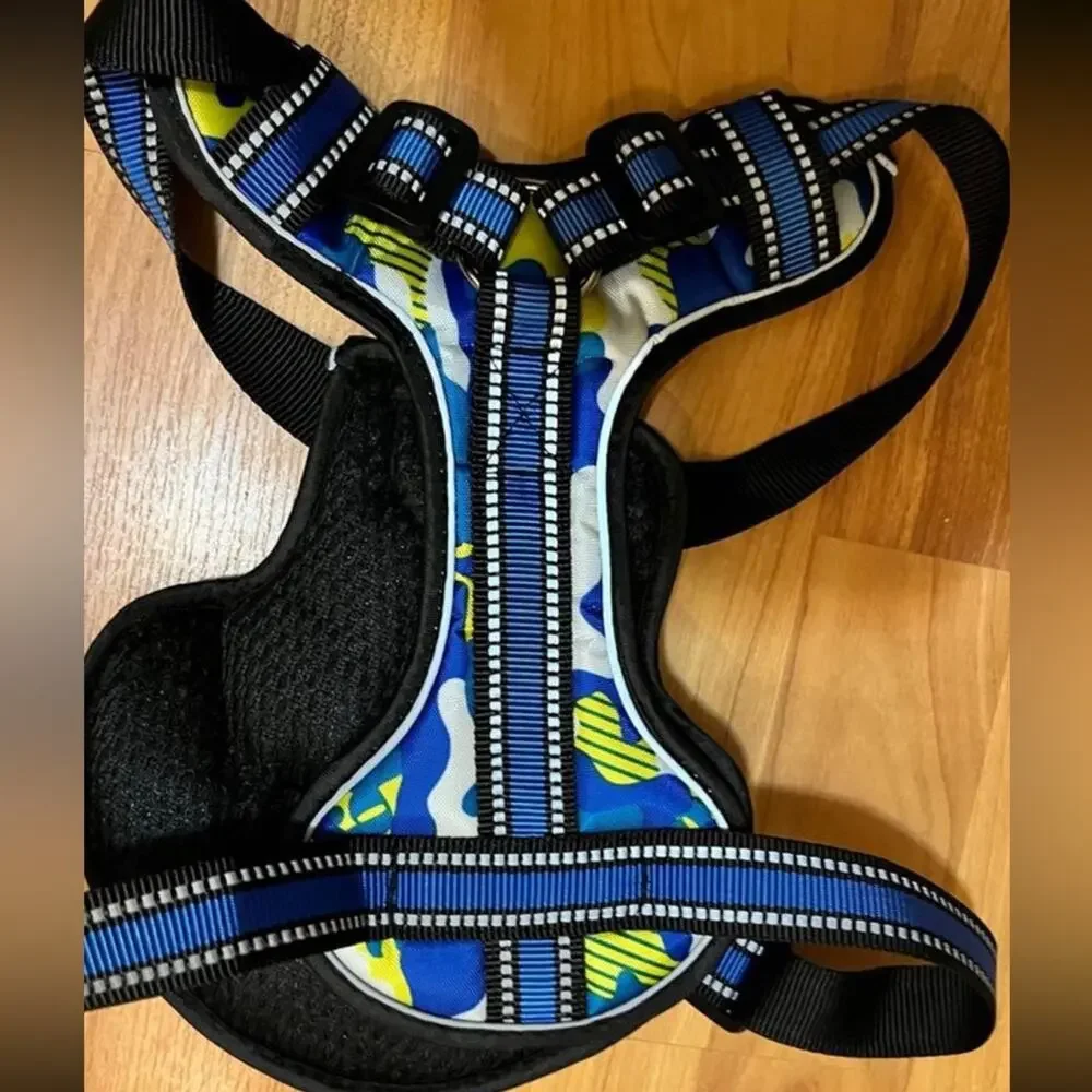 Dog HarnessBlue and Yellow- Adjustable- Bolux Size medium- NWOT